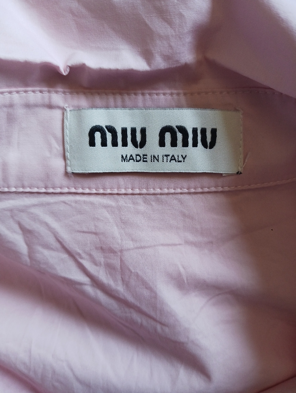 Miu Miu Pink Poplin Button Down Cropped Shirt Size 40 - Picture 10 of 14